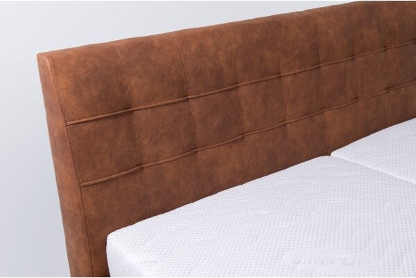 Čalouněná postel s úložným prostorem bez matrace VIOLET 180x200 cm koňak. hnědá