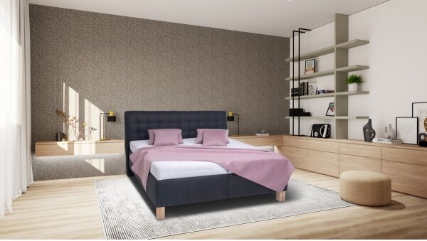 Čalouněná postel s úložným prostorem bez matrace VIOLET 160x200 cm antracit