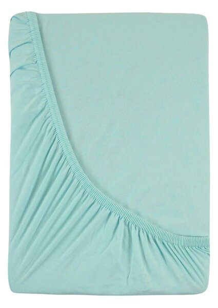 Kvalitex Luxusní bavlněné JERSEY prostěradlo s lycrou 120x200 cm - mentolové