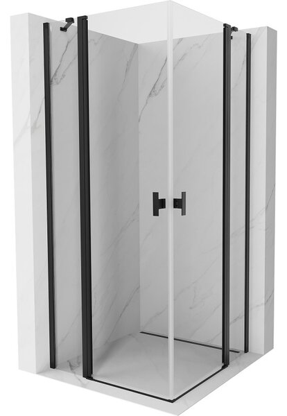 Mexen, Mexen Mist Duo výklopný sprchový kout 75 x 75 cm, průhledný, černý - 8A4-075-075-70-00