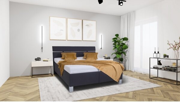 Čalouněná postel s úložným prostorem bez matrace ALIS 180x200 cm antracit