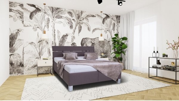 Čalouněná postel s matrací a úložným prostorem ALIS 180x200 cm hnědá