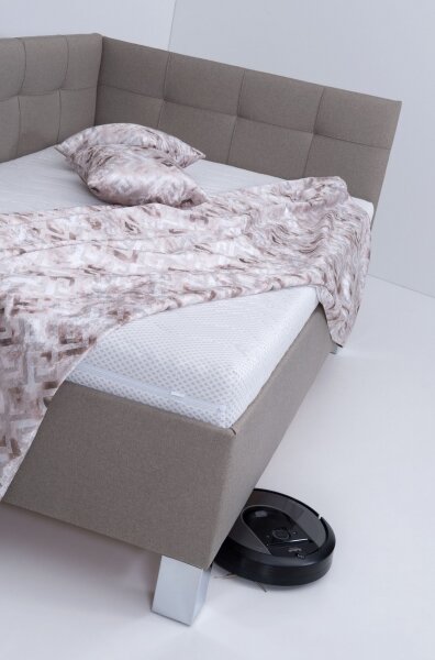 Čalouněná postel s matrací a úložným prostorem MARIA PETITE 120x200 cm taupe
