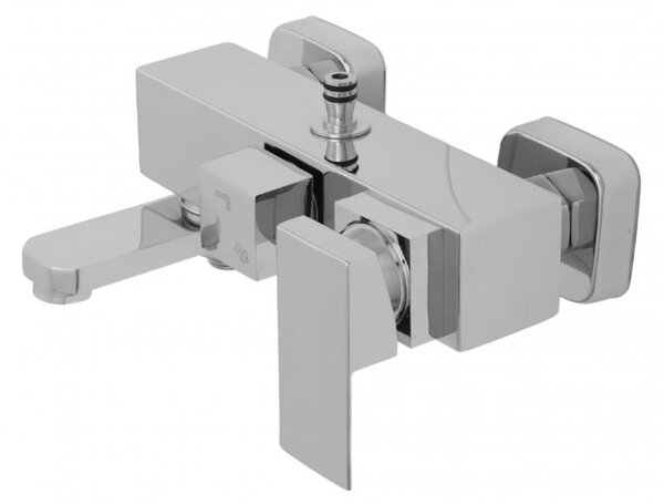 Erga Cube, sprchová baterie s vanovým výtokem a horním připojením sprchového sloupu, 150 mm, chromová, ERG-YKA-BW.CB-CHR