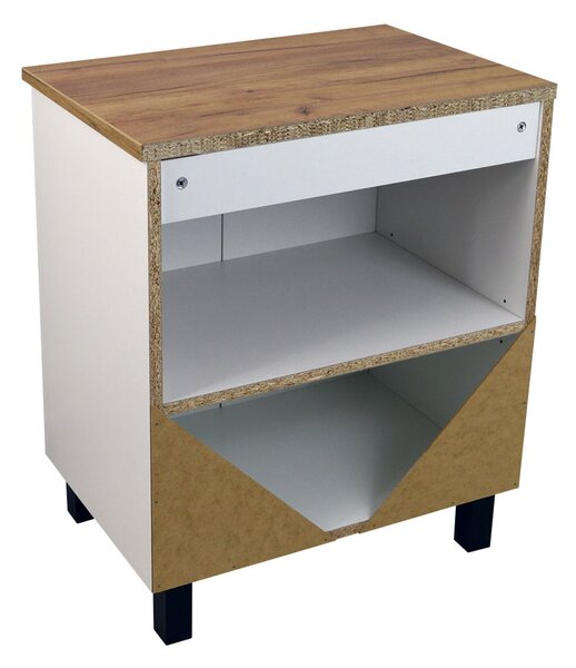 Comodo Koupelnová skříňka pod deskové umyvadlo ROSO W 60-HD - bílá/zlatý dub