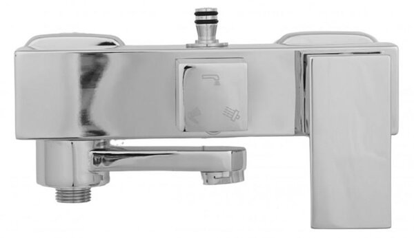 Erga Cube, sprchová baterie s vanovým výtokem a horním připojením sprchového sloupu, 150 mm, chromová, ERG-YKA-BW.CB-CHR