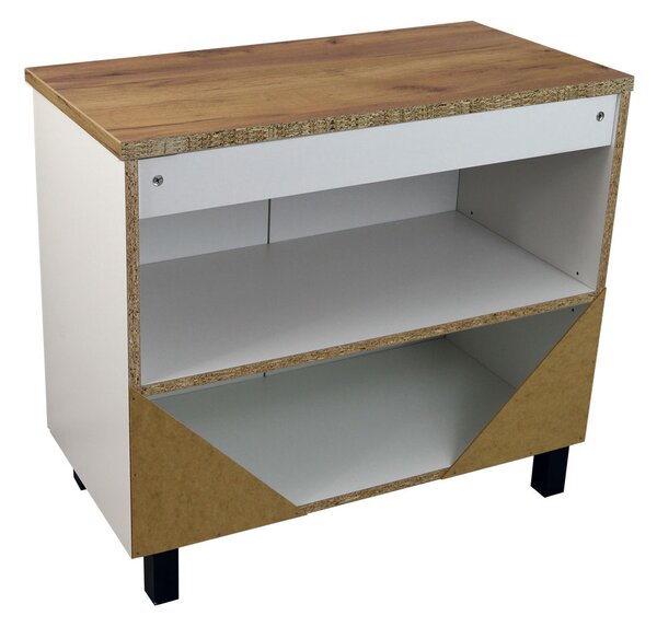 Comodo Koupelnová skříňka pod deskové umyvadlo ROSO W 80-HD - bílá/zlatý dub