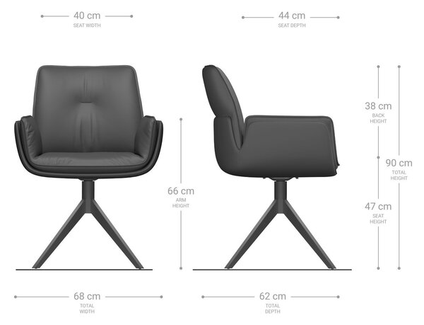 DELIFE Jídelní židle Nela-Flex kombinace materiálů tmavě béžová křížová podnož široká černá otočná 360°