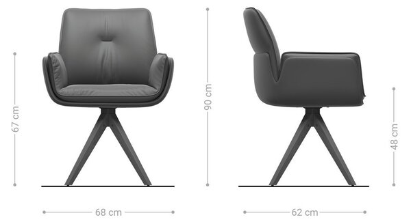 DELIFE Jídelní židle Nela-Flex kombinace materiálů tmavě béžová dřevěná podnož hranatá přírodní 180° otočná