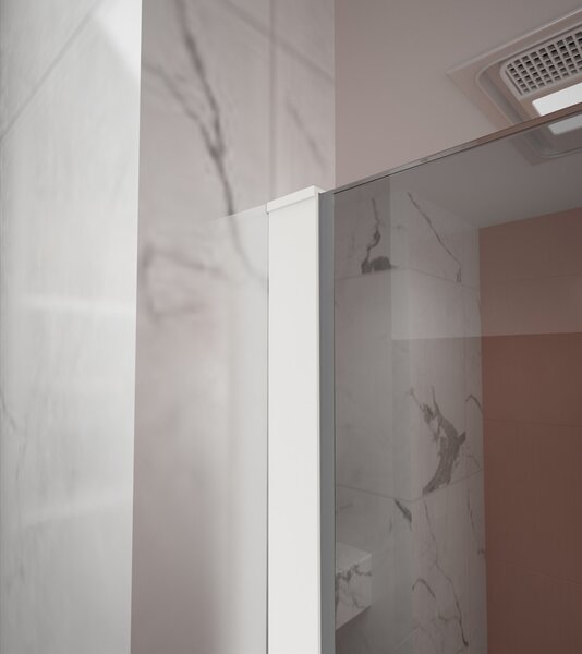 Erga Paris, sprchová zástěna Walk-In 60x200 cm, 8mm šedé sklo, bílý matný profil, ERG-V02-PARIS-060x200-GR-WH