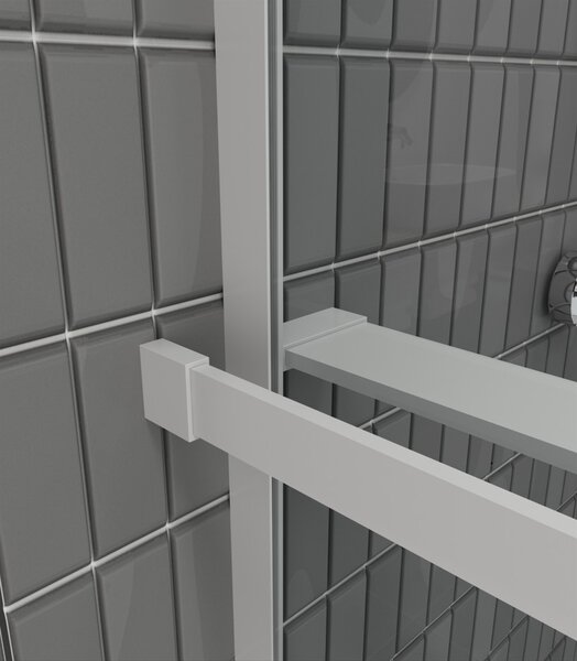 Erga Paris, sprchová zástěna Walk-In 60x200 cm, 8mm šedé sklo, bílý matný profil, ERG-V02-PARIS-060x200-GR-WH