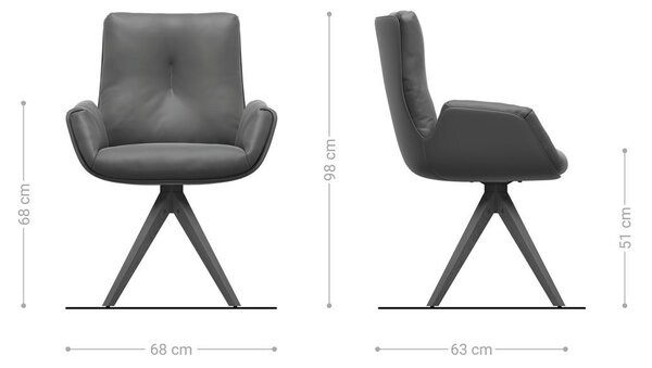 DELIFE Jídelní židle Clea-Flex kombinace materiálů tmavě béžová dřevěná podnož hranatá přírodní 180° otočná