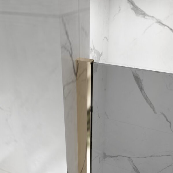Erga Paris, sprchová zástěna Walk-In 60x200 cm, 8mm šedé sklo, zlatý lesklý profil, ERG-V02-PARIS-060x200-GR-GD