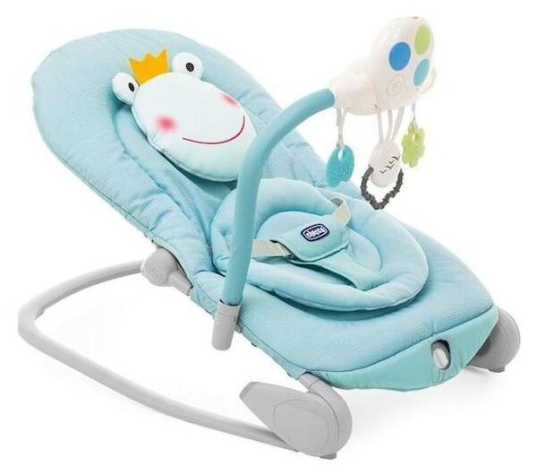 Chicco - Dětské vibrující lehátko s melodií BALLOON Froggy modrá