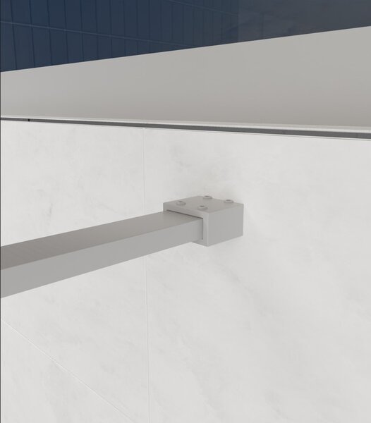 Erga Paris, sprchová zástěna Walk-In 60x200 cm, 8mm šedé sklo, bílý matný profil, ERG-V02-PARIS-060x200-GR-WH