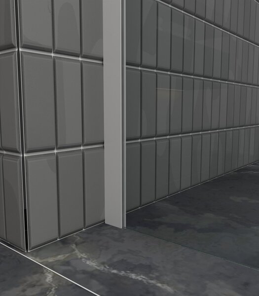 Erga Paris, sprchová zástěna Walk-In 60x200 cm, 8mm šedé sklo, bílý matný profil, ERG-V02-PARIS-060x200-GR-WH