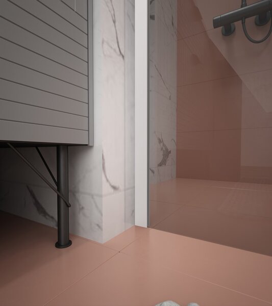 Erga Paris, sprchová zástěna Walk-In 60x200 cm, 8mm šedé sklo, bílý matný profil, ERG-V02-PARIS-060x200-GR-WH