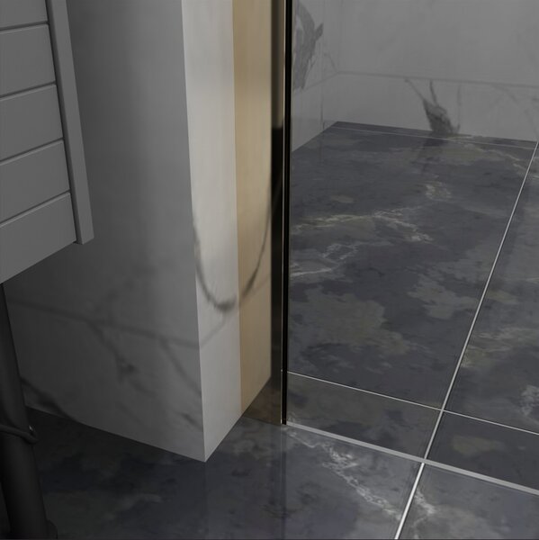 Erga Paris, sprchová zástěna Walk-In 60x200 cm, 8mm šedé sklo, zlatý lesklý profil, ERG-V02-PARIS-060x200-GR-GD