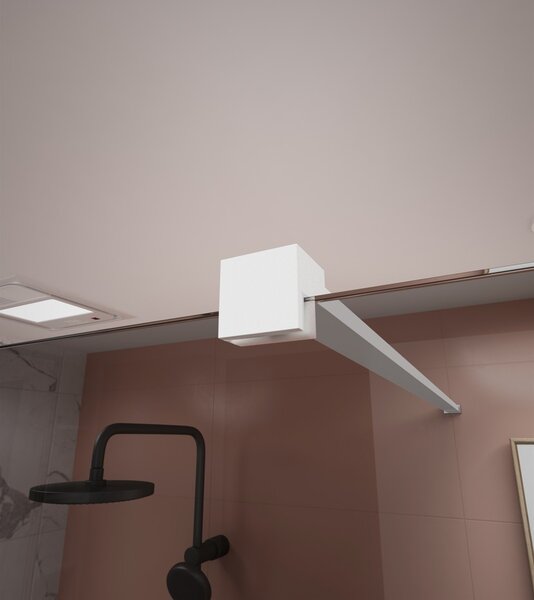Erga Paris, sprchová zástěna Walk-In 60x200 cm, 8mm šedé sklo, bílý matný profil, ERG-V02-PARIS-060x200-GR-WH