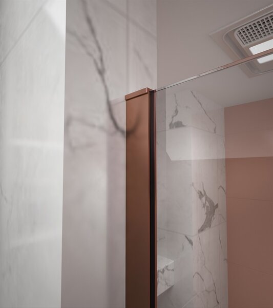 Erga Paris, stabilizační vzpěra pro sprchové zástěny o tloušťce skla 8mm, délka max. 100% 150cm, měděná matná, ERG-V02-PARIS-BAR-CO