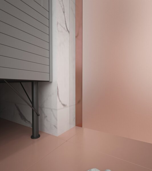 Erga Paris, stabilizační vzpěra pro sprchové zástěny o tloušťce skla 8mm, délka max. 100% 150cm, měděná matná, ERG-V02-PARIS-BAR-CO
