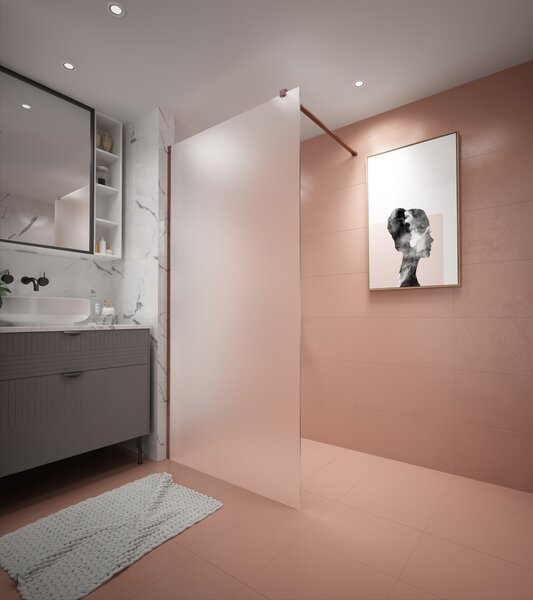 Erga Paris, stabilizační vzpěra pro sprchové zástěny o tloušťce skla 8mm, délka max. 100% 150cm, měděná matná, ERG-V02-PARIS-BAR-CO