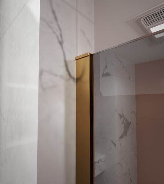 Erga Paris, sprchová zástěna Walk-In 50x200 cm, 8mm šedé sklo, zlatý matný profil, ERG-V02-PARIS-050x200-GR-GB