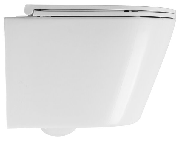 Laveo Nida Cycleon 2.0, závěsná WC mísa s toaletním sedátkem z duroplastu, Vortex splachování, bílá lesklá, LAV-VMN_609S