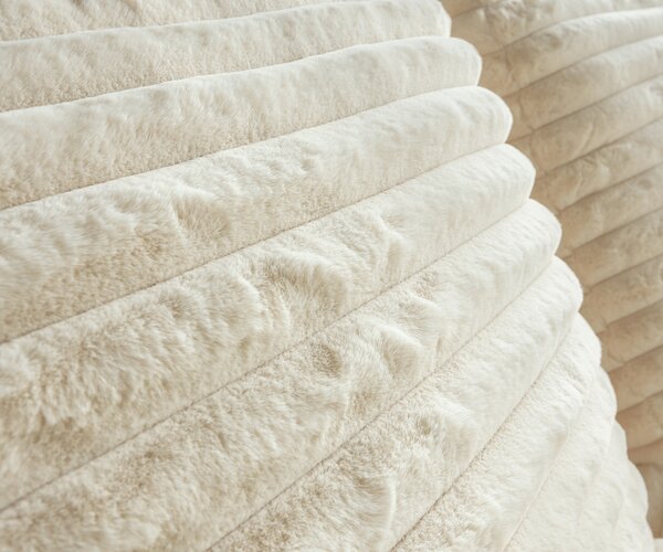DELIFE Boxspring postel Dream-Well plyšový manšestr béžová 200x200 cm