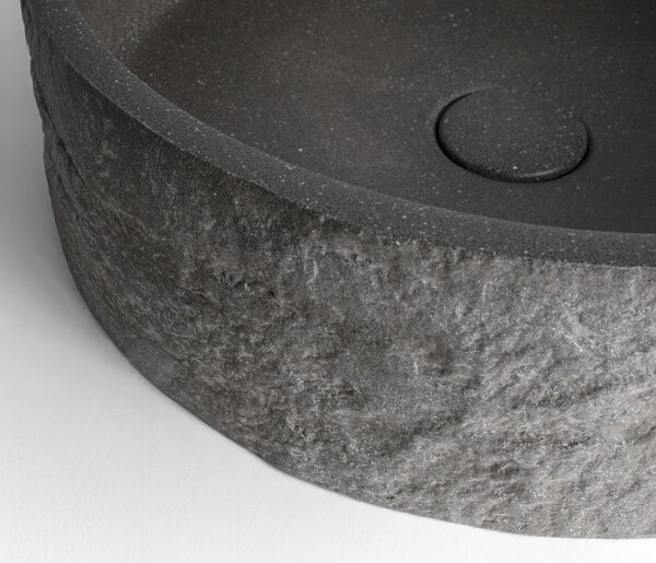 Sapho Sapho, ISPIR betonové umyvadlo včetně odtoku, 40cm, černý granit, AR476