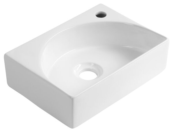 Aqualine Aqualine, RUBIC keramické umyvadlo 34x25cm, bílá, NP452