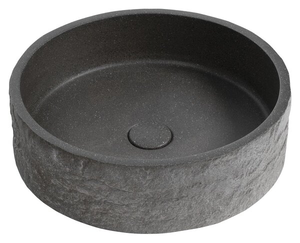 Sapho Sapho, ISPIR betonové umyvadlo včetně odtoku, 40cm, černý granit, AR476