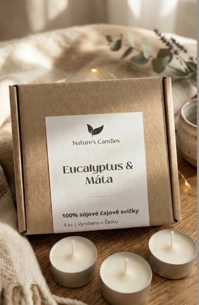 Čajové svíčky - Eucalyptus & Máta