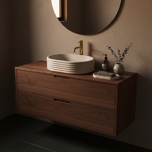 Rea Nicoletta, umyvadlo na desku 500x360x140 mm, béžová-imitace kamene, REA-U7346