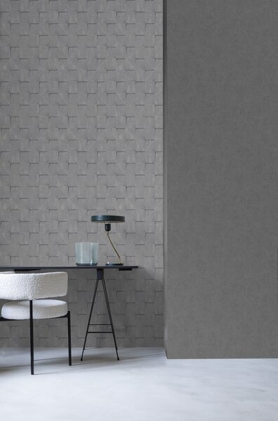 Modro-šedá geometrická vliesová tapeta na zeď, 3D imitace obkladu, RE25172, Reflect, Decoprint