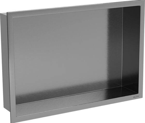 Mexen X-Wall-R nástěnná police s límcem 45 x 30 cm, kartáčovaná gun grey - 19E0453010