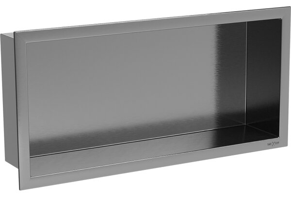 Mexen X-Wall-R nástěnná polička s límcem 45 x 20 cm, kartáčovaná gun grey - 19E0452010