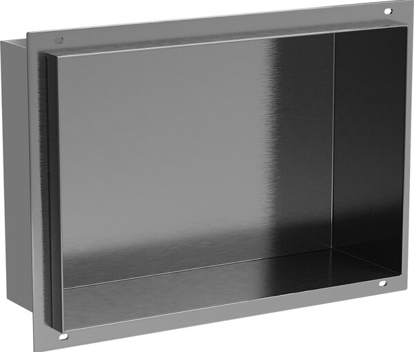 Mexen X-Wall-NR vestavná polička bez příruby 30 x 20 cm, kartáčovaná tmavě šedá - 19E1302010