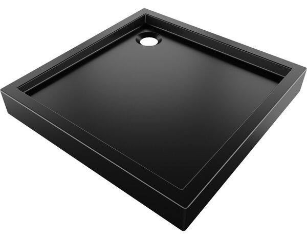 Mexen Flow+, čtvercová sprchová vanička 70 x 70 cm, černá matná, 46S7070H