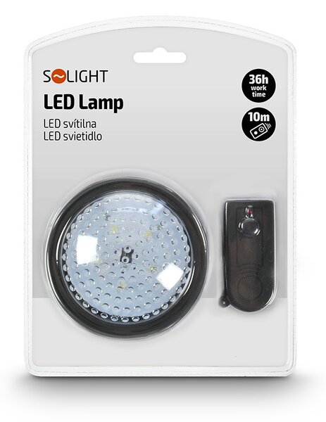SOLIGHT LED orientační lampička na 3 baterie AA + dálkové ovládaní černá
