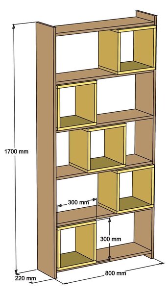 Regál Blanchet (ořech + krémová). Akce -25%