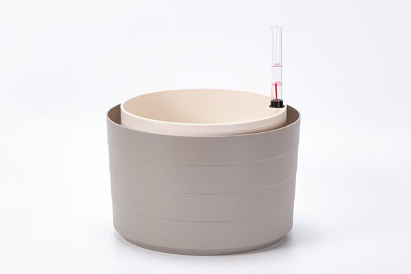Plastia Samozavlažovací květináč Berberis 30 cm - taupe/slonová kost