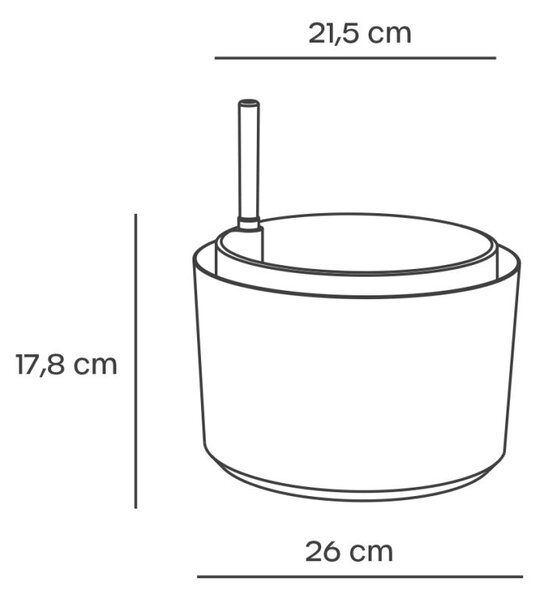Plastia Samozavlažovací závěsná žardina Berberis 26 cm trojzávěs - antracit/zelená