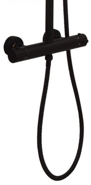 Erga Erga, termostatická sprchová baterie s horním 3/4" připojením sprchového sloupu, černá matná, ERG-YKA-BW.FL-THERM-BLK