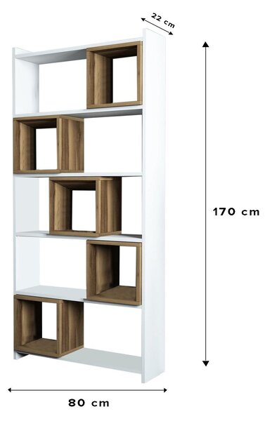 Regál Blanchet (bílá + ořech). Akce -25%