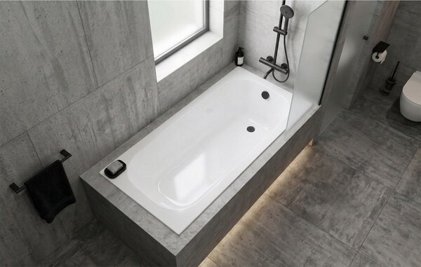 Erga Pureline-O, vana 1400x700x400 mm bez nožiček, bílá lesklá, ERG-V07-PURELINE-O-140x070-WH