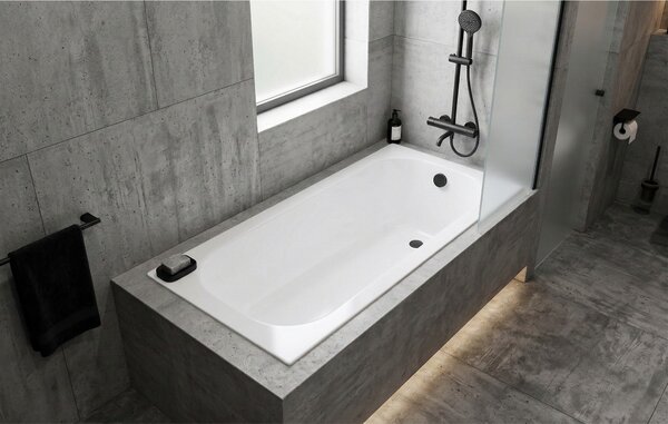 Erga Pureline-O, vana 1400x700x400 mm bez nožiček, bílá lesklá, ERG-V07-PURELINE-O-140x070-WH