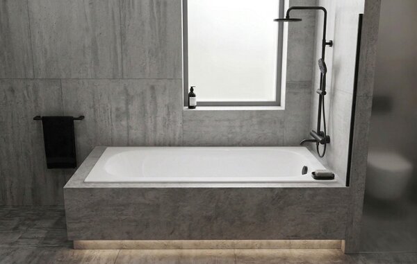 Erga Pureline-O, vana 1400x700x400 mm bez nožiček, bílá lesklá, ERG-V07-PURELINE-O-140x070-WH