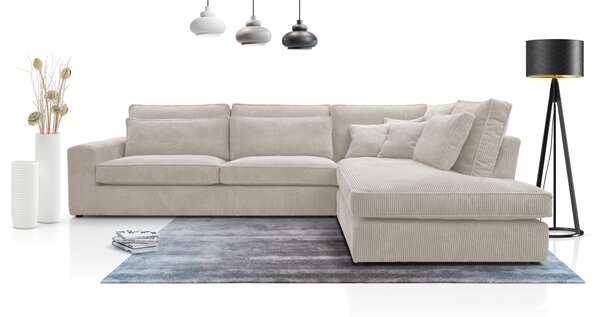 Rohová sedací souprava Carbus (smotanová) (P). Akce -20%