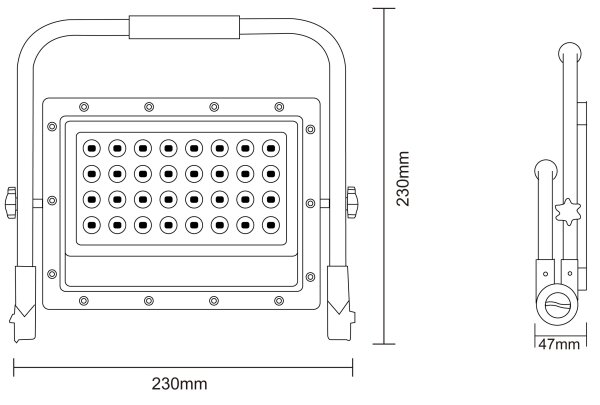 LED Reflektor se stojanem LED/50W/230V 5000K IP65 oranžová